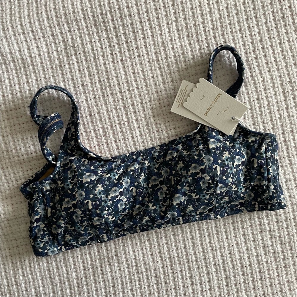 Bralette bikini top (Lima moonflower colorway)
